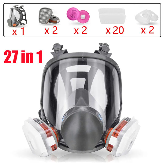 Respirator Mask Reusable Respirator Full Face Gas Cover with Filters for Dust